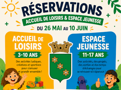 Espace Jeunesse et Accueil de loisirs : pensez à réserver ! 